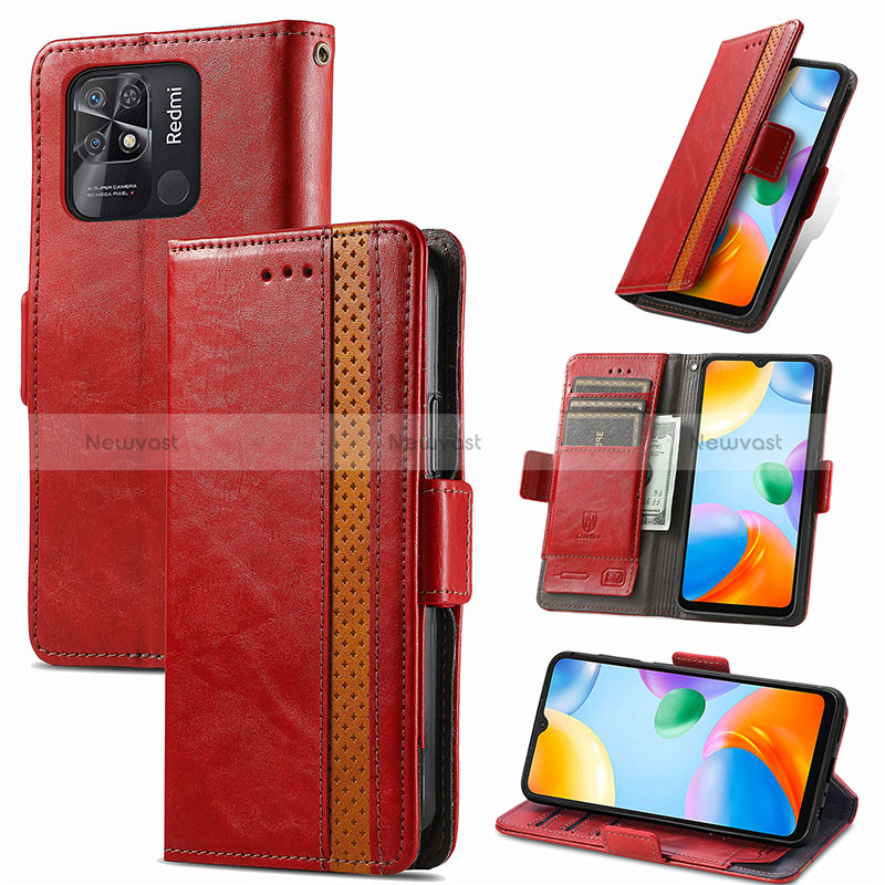 Leather Case Stands Flip Cover Holder S10D for Xiaomi Redmi 10C 4G