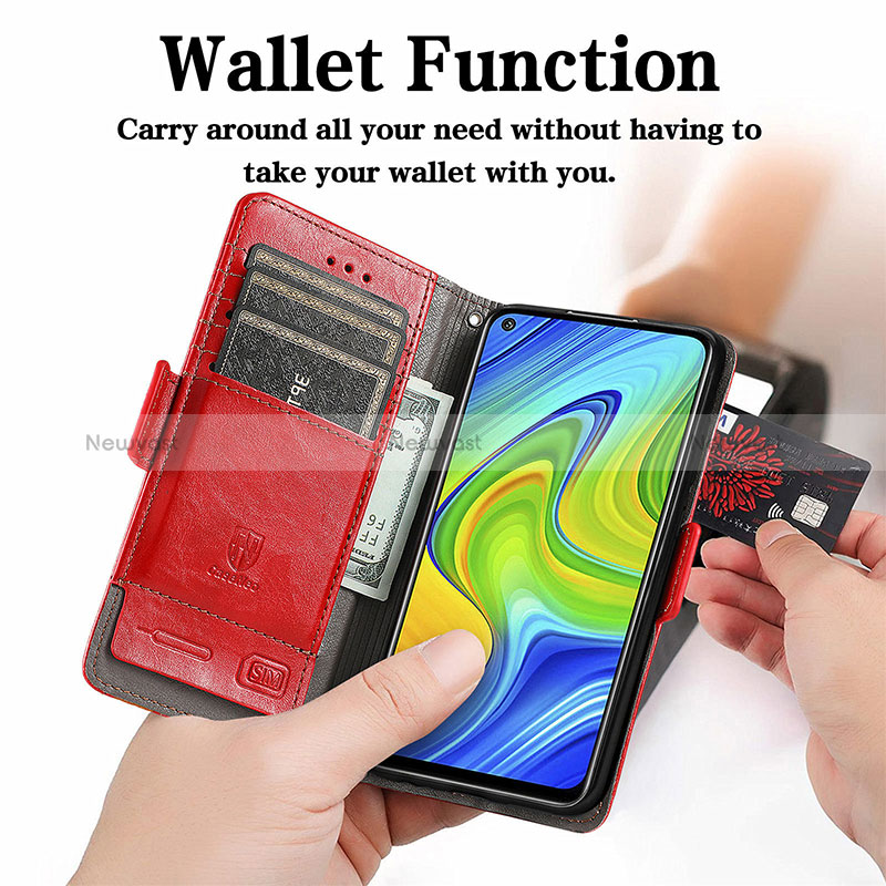 Leather Case Stands Flip Cover Holder S10D for Xiaomi Redmi 10X 4G