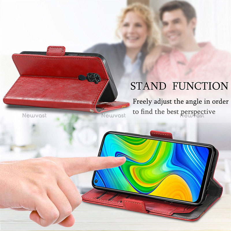 Leather Case Stands Flip Cover Holder S10D for Xiaomi Redmi 10X 4G