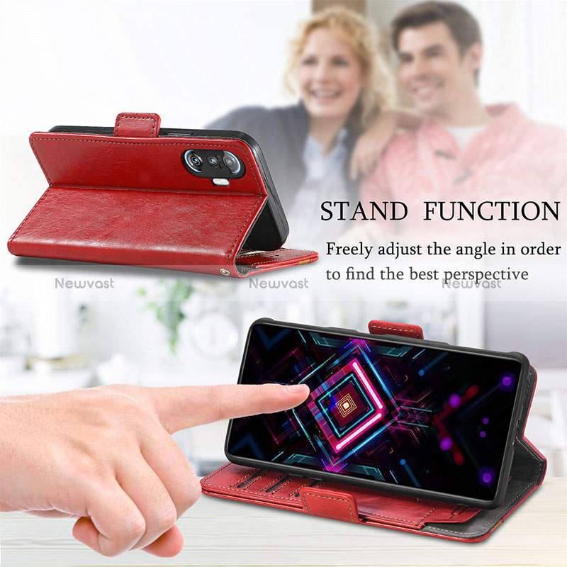 Leather Case Stands Flip Cover Holder S10D for Xiaomi Redmi K40 Gaming 5G