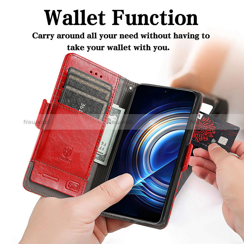 Leather Case Stands Flip Cover Holder S10D for Xiaomi Redmi K50 5G