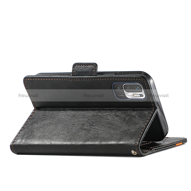 Leather Case Stands Flip Cover Holder S10D for Xiaomi Redmi Note 10 5G