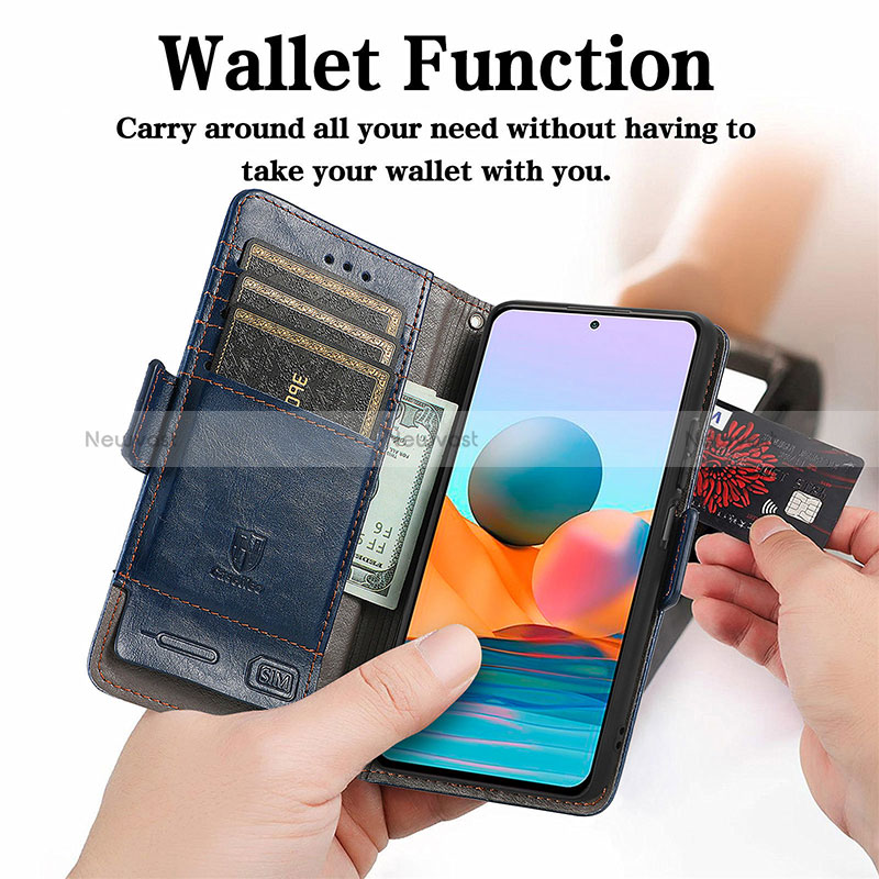 Leather Case Stands Flip Cover Holder S10D for Xiaomi Redmi Note 10 Pro Max