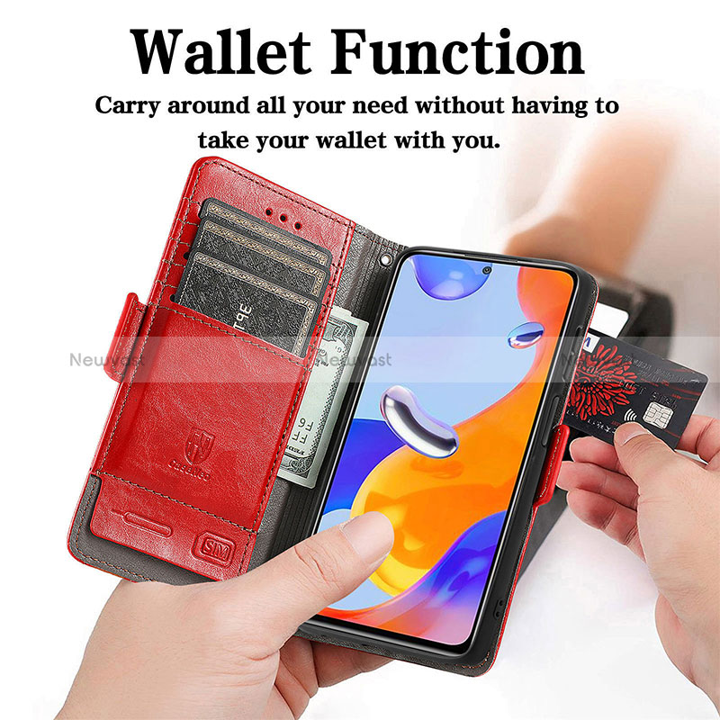 Leather Case Stands Flip Cover Holder S10D for Xiaomi Redmi Note 11 Pro 4G