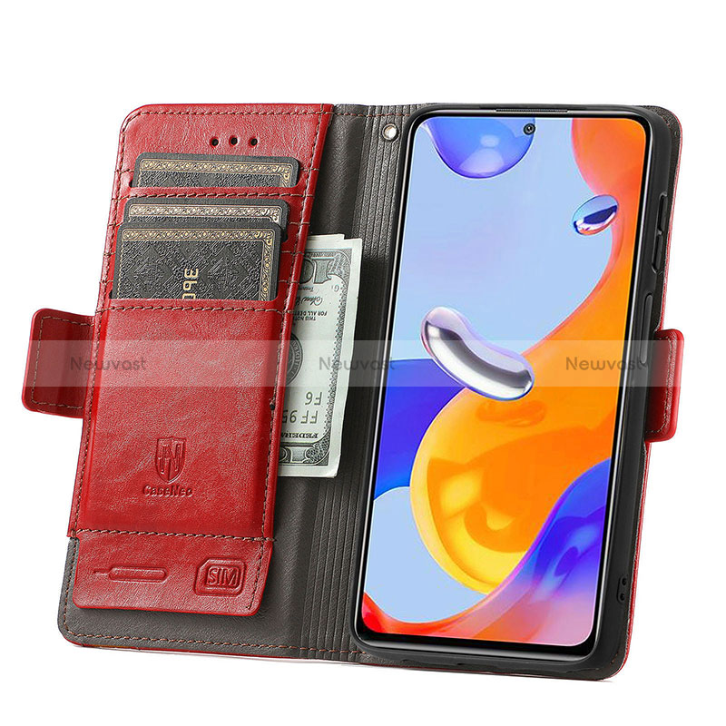 Leather Case Stands Flip Cover Holder S10D for Xiaomi Redmi Note 11 Pro 5G