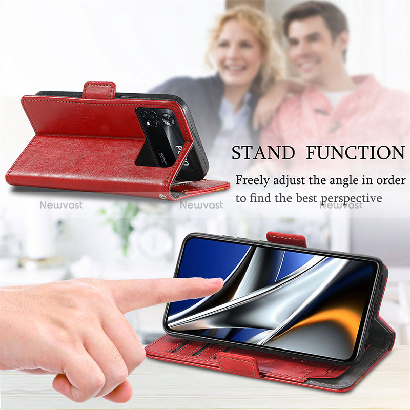 Leather Case Stands Flip Cover Holder S10D for Xiaomi Redmi Note 11E Pro 5G