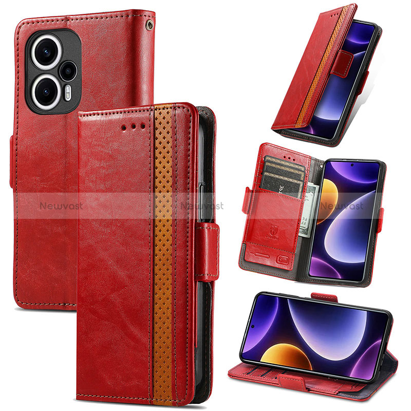 Leather Case Stands Flip Cover Holder S10D for Xiaomi Redmi Note 12 Turbo 5G