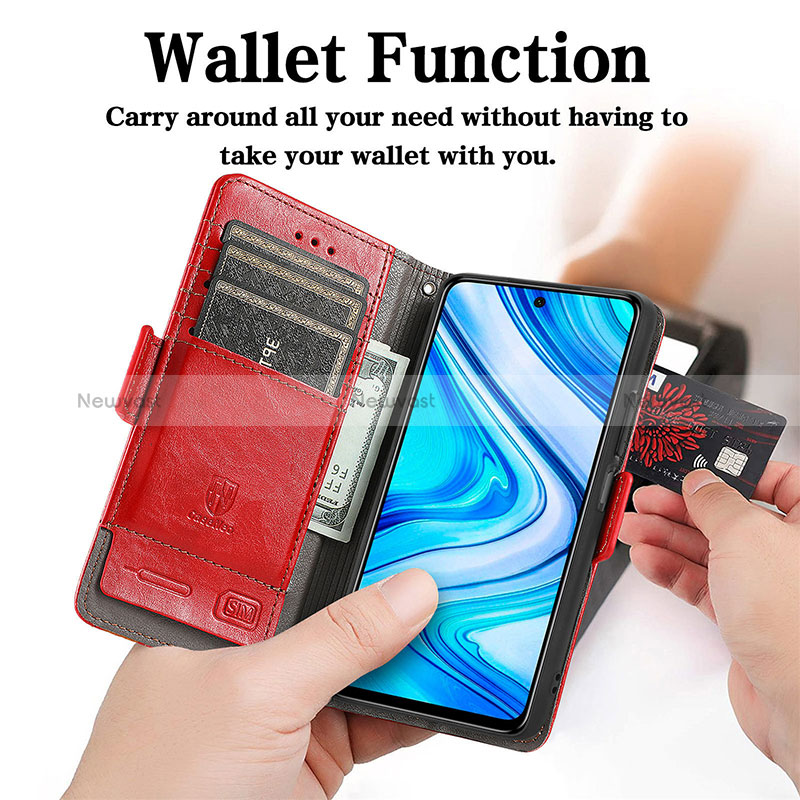 Leather Case Stands Flip Cover Holder S10D for Xiaomi Redmi Note 9 Pro Max