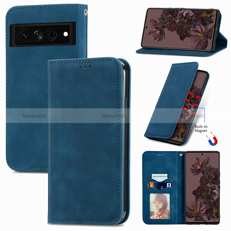 Leather Case Stands Flip Cover Holder S12D for Google Pixel 7 Pro 5G