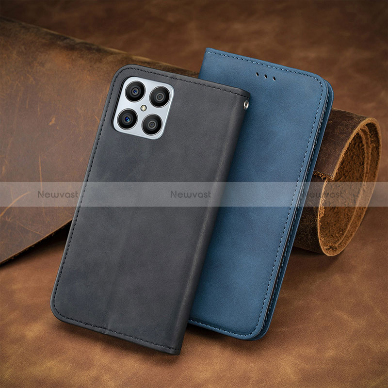 Leather Case Stands Flip Cover Holder S12D for Huawei Honor X8 4G