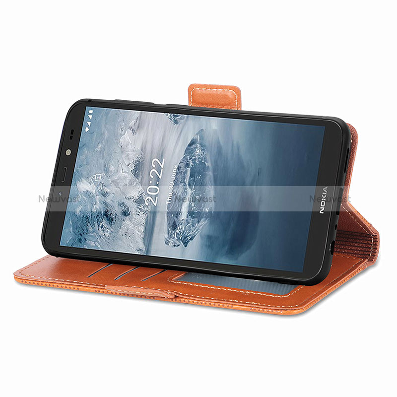 Leather Case Stands Flip Cover Holder S12D for Nokia C2 2nd Edition