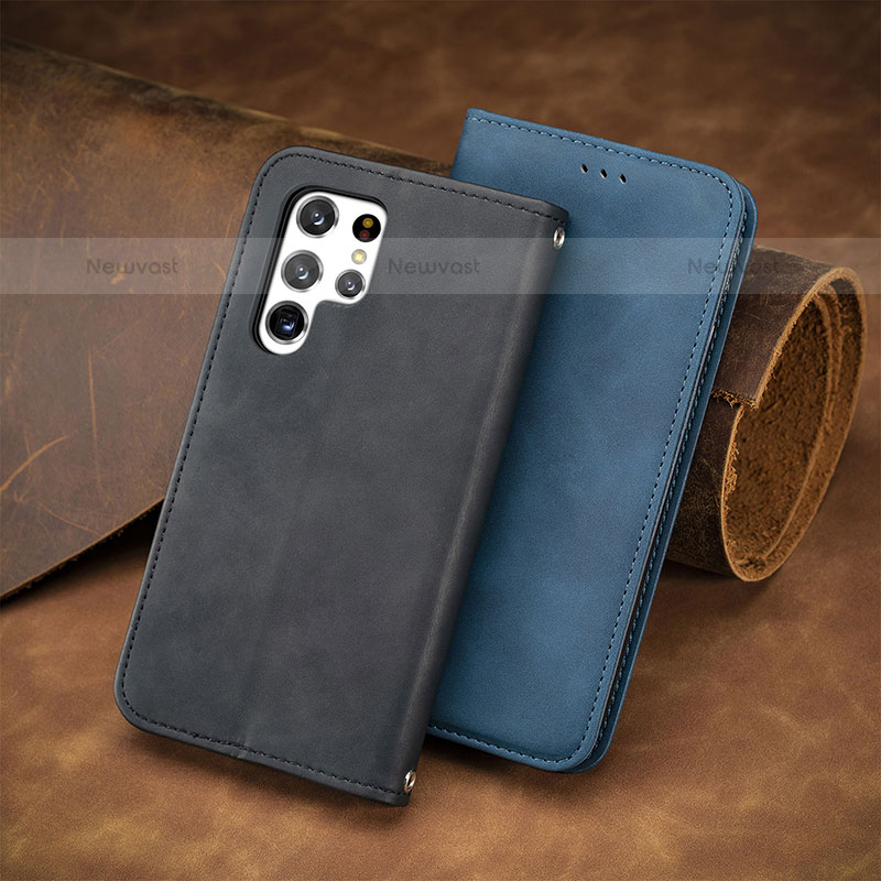 Leather Case Stands Flip Cover Holder S12D for Samsung Galaxy S23 Ultra 5G