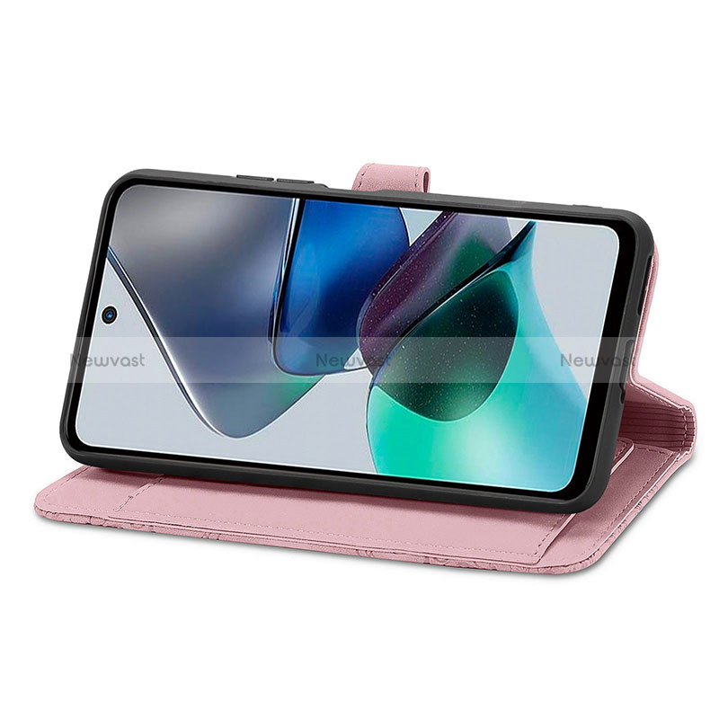 Leather Case Stands Flip Cover Holder S14D for Motorola Moto G13