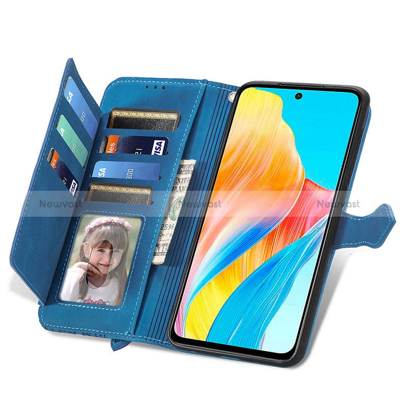 Leather Case Stands Flip Cover Holder S14D for Oppo A98 5G