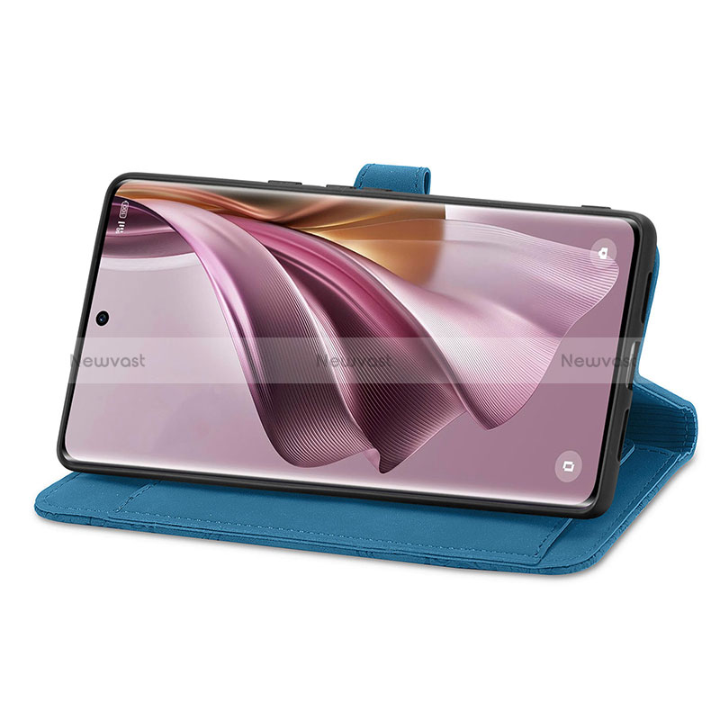 Leather Case Stands Flip Cover Holder S14D for Oppo Reno10 5G