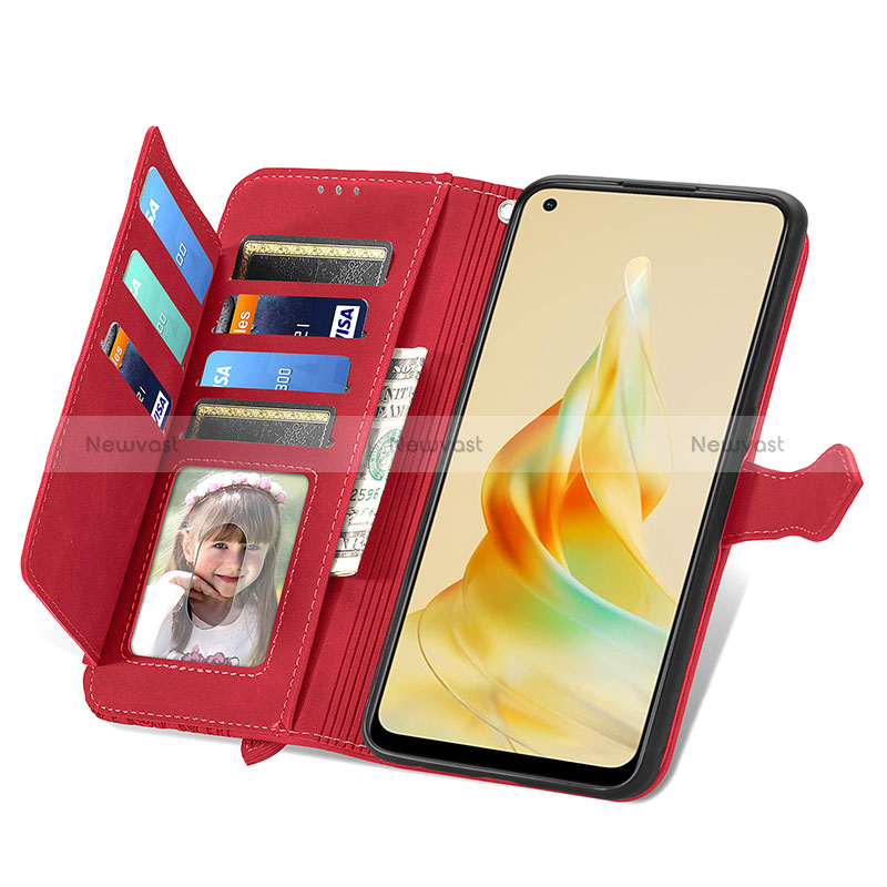 Leather Case Stands Flip Cover Holder S14D for Oppo Reno8 T 4G