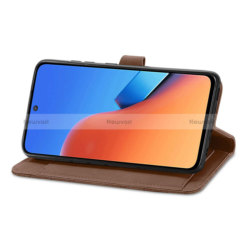 Leather Case Stands Flip Cover Holder S14D for Xiaomi Redmi 12 4G