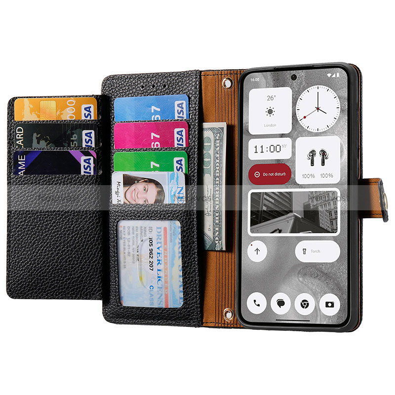 Leather Case Stands Flip Cover Holder S15D for Nothing Phone 2