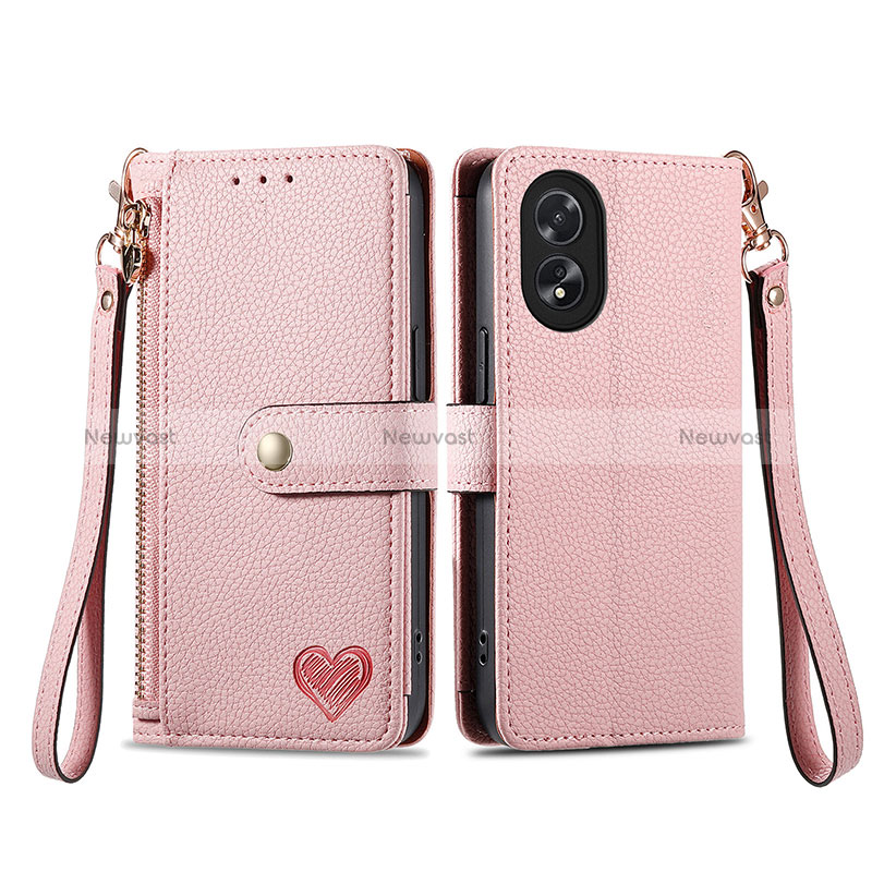 Leather Case Stands Flip Cover Holder S15D for Oppo A18