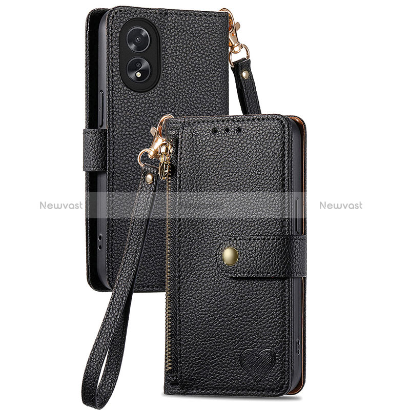 Leather Case Stands Flip Cover Holder S15D for Oppo A18