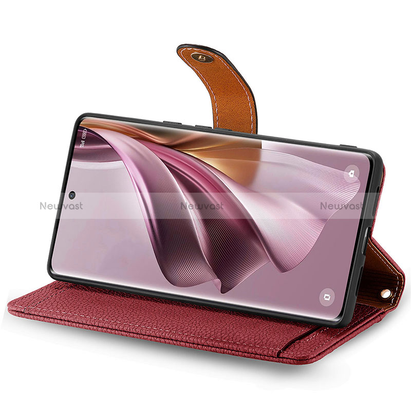 Leather Case Stands Flip Cover Holder S15D for Oppo Reno10 5G