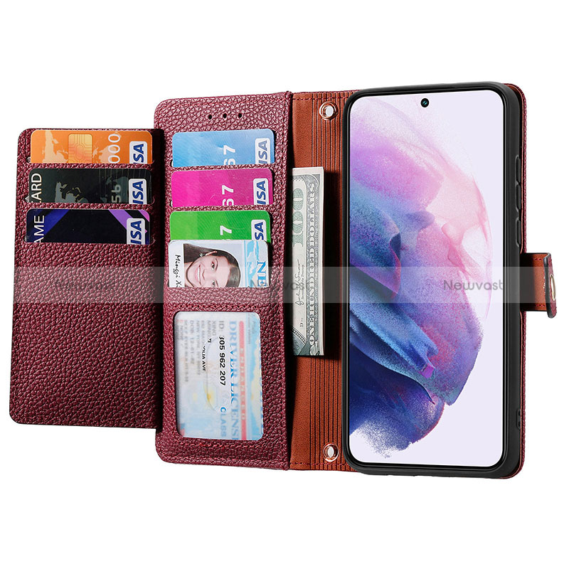 Leather Case Stands Flip Cover Holder S15D for Samsung Galaxy S23 5G