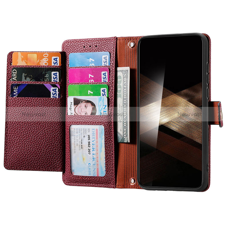 Leather Case Stands Flip Cover Holder S15D for Samsung Galaxy S24 Plus 5G