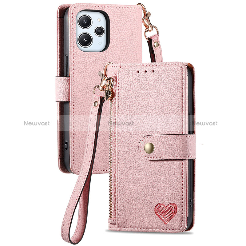 Leather Case Stands Flip Cover Holder S15D for Xiaomi Redmi 12 4G