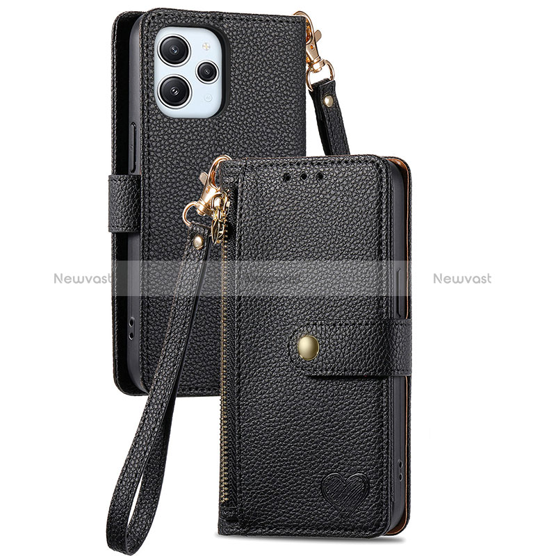 Leather Case Stands Flip Cover Holder S15D for Xiaomi Redmi 12 4G