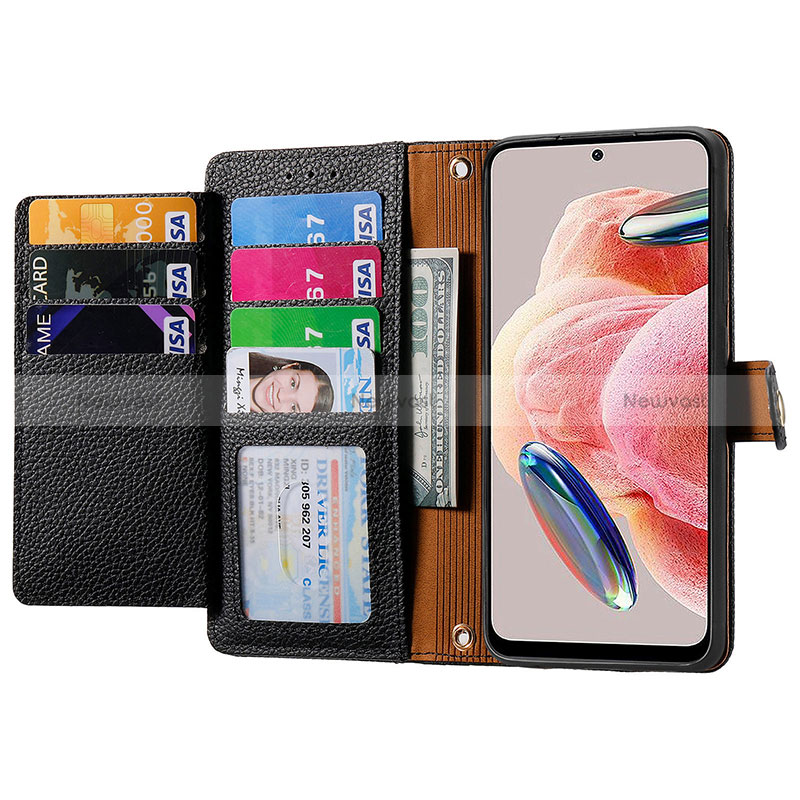 Leather Case Stands Flip Cover Holder S15D for Xiaomi Redmi Note 12 4G