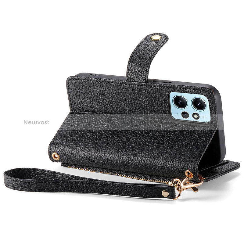 Leather Case Stands Flip Cover Holder S15D for Xiaomi Redmi Note 12 4G