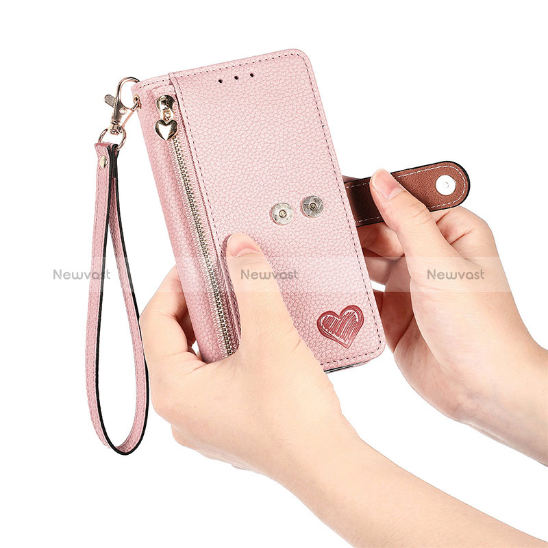 Leather Case Stands Flip Cover Holder S16D for Samsung Galaxy S24 Ultra 5G