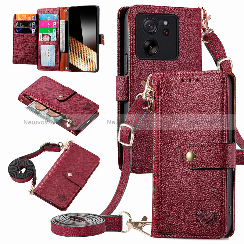 Leather Case Stands Flip Cover Holder S16D for Xiaomi Mi 13T Pro 5G