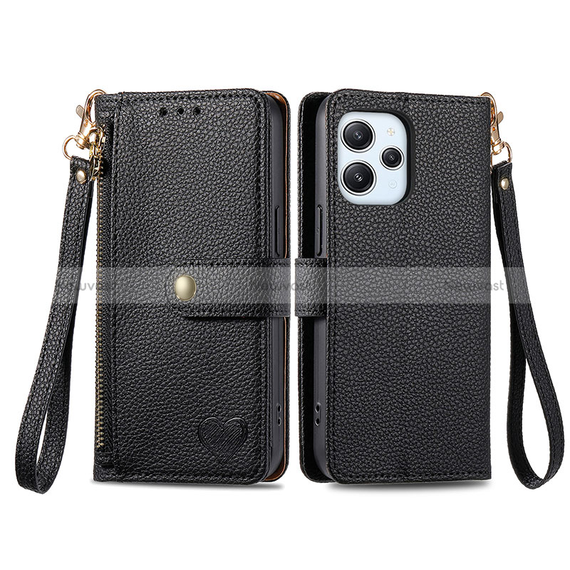 Leather Case Stands Flip Cover Holder S16D for Xiaomi Redmi 12 4G