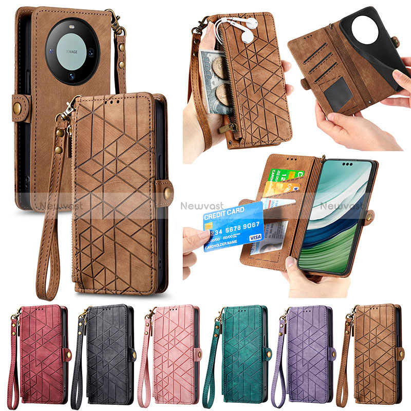 Leather Case Stands Flip Cover Holder S17D for Huawei Mate 60 Pro