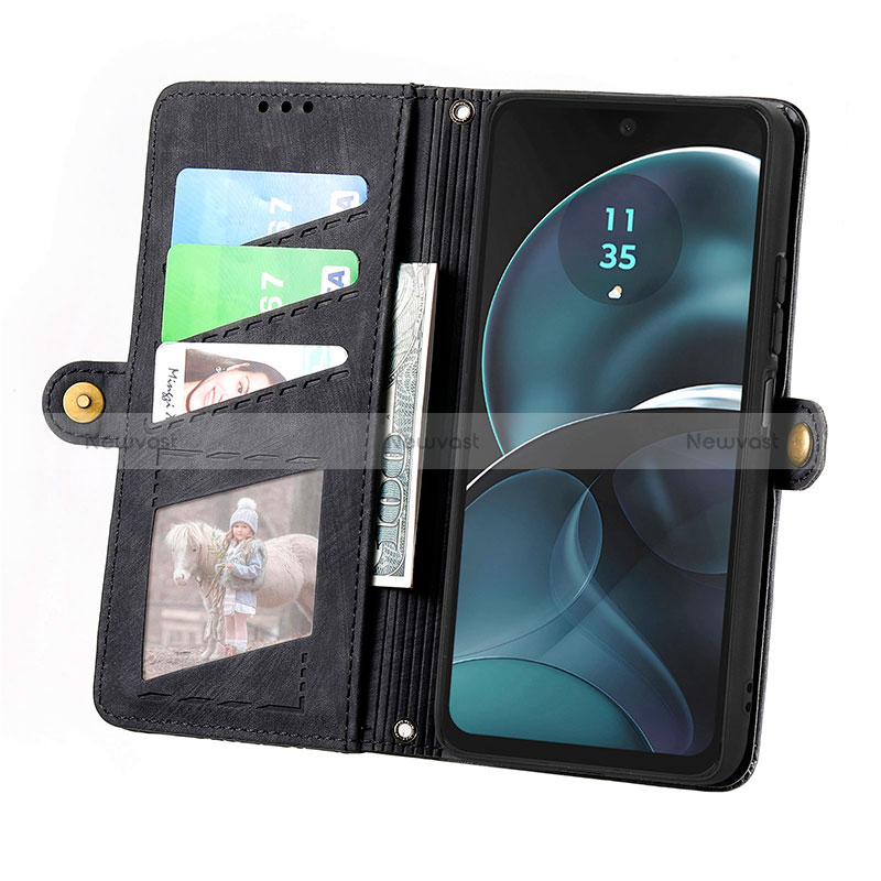 Leather Case Stands Flip Cover Holder S17D for Motorola Moto G14