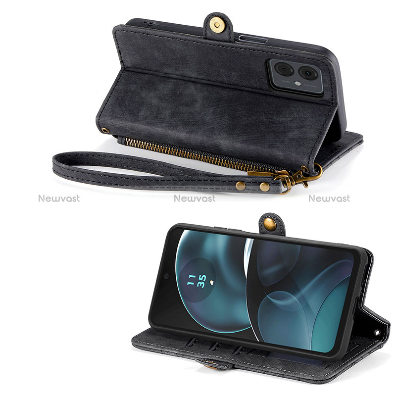 Leather Case Stands Flip Cover Holder S17D for Motorola Moto G14