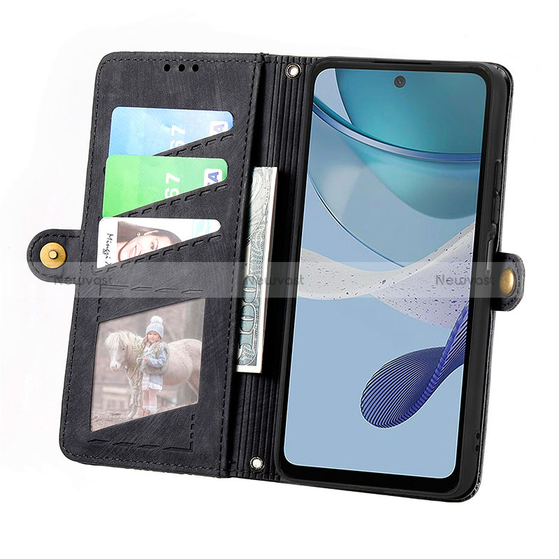 Leather Case Stands Flip Cover Holder S17D for Motorola Moto G53 5G