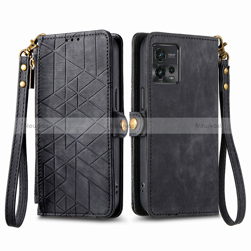 Leather Case Stands Flip Cover Holder S17D for Motorola Moto G72