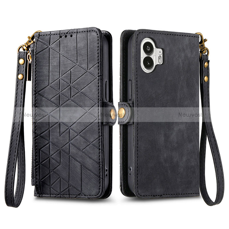 Leather Case Stands Flip Cover Holder S17D for Nothing Phone 2