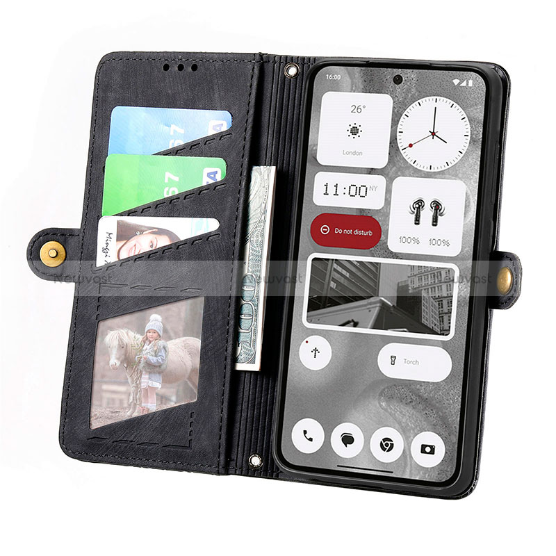 Leather Case Stands Flip Cover Holder S17D for Nothing Phone 2