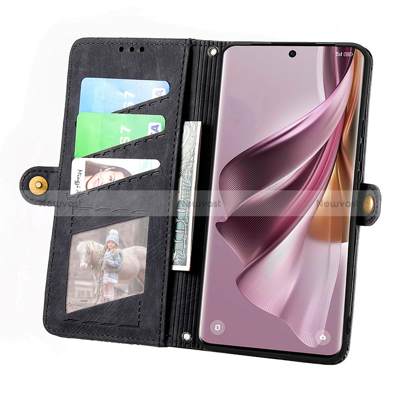 Leather Case Stands Flip Cover Holder S17D for Oppo Reno10 Pro 5G