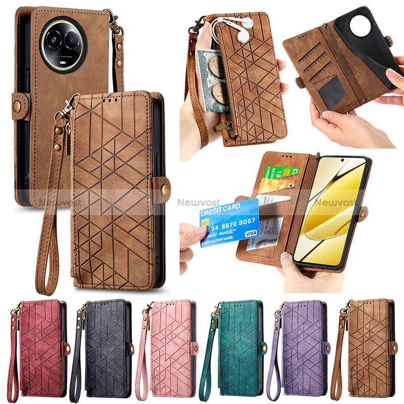 Leather Case Stands Flip Cover Holder S17D for Realme V50s 5G