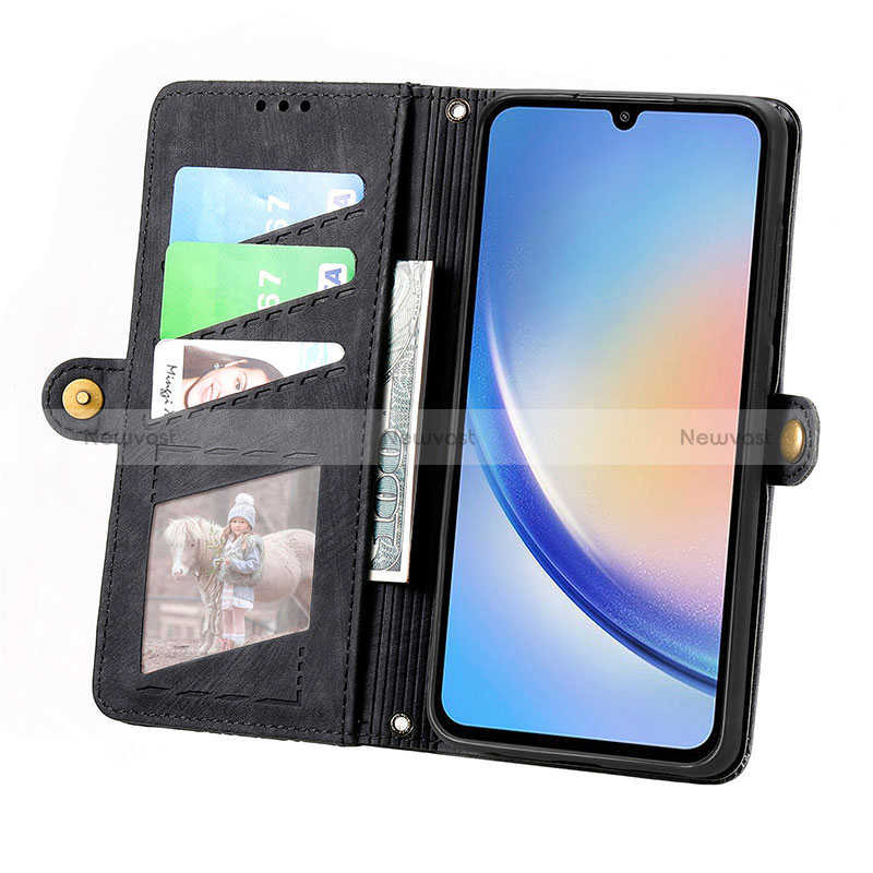 Leather Case Stands Flip Cover Holder S17D for Samsung Galaxy A34 5G