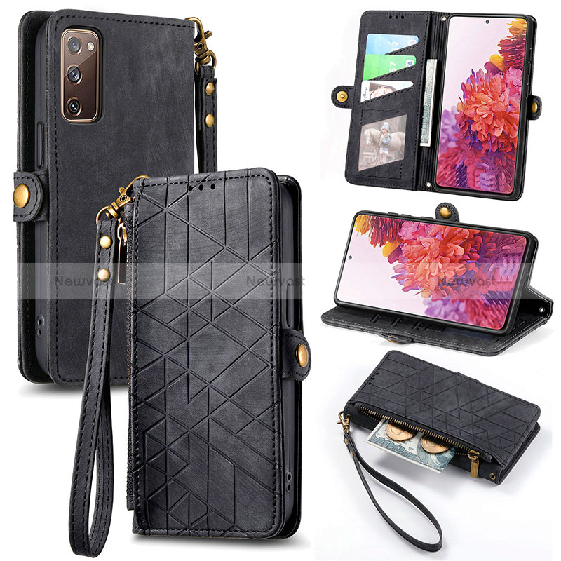 Leather Case Stands Flip Cover Holder S17D for Samsung Galaxy S20 FE (2022) 5G