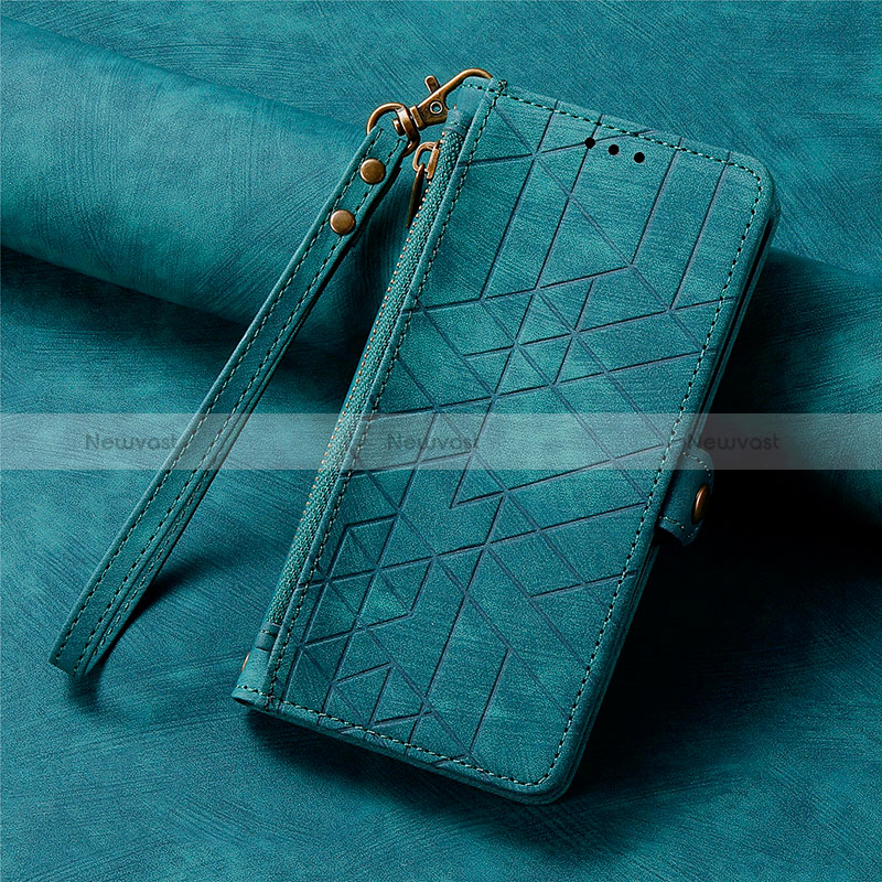 Leather Case Stands Flip Cover Holder S17D for Samsung Galaxy S20 FE (2022) 5G Green