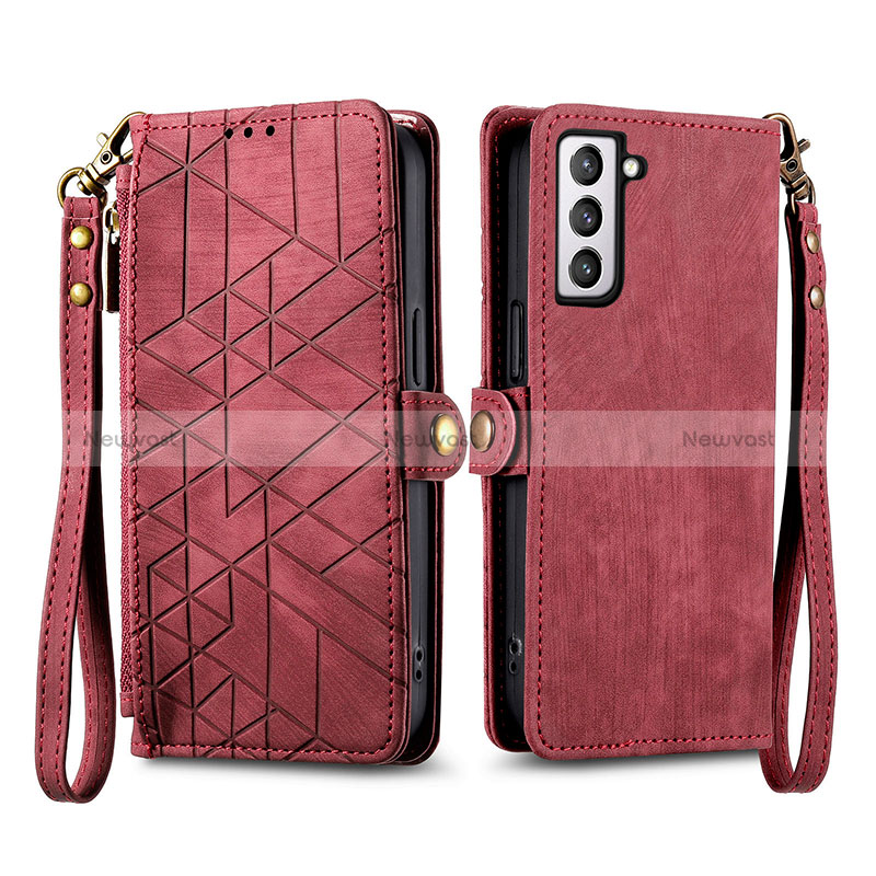 Leather Case Stands Flip Cover Holder S17D for Samsung Galaxy S21 FE 5G