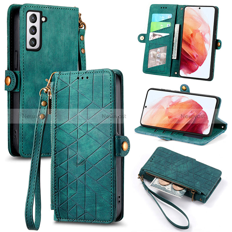 Leather Case Stands Flip Cover Holder S17D for Samsung Galaxy S21 FE 5G