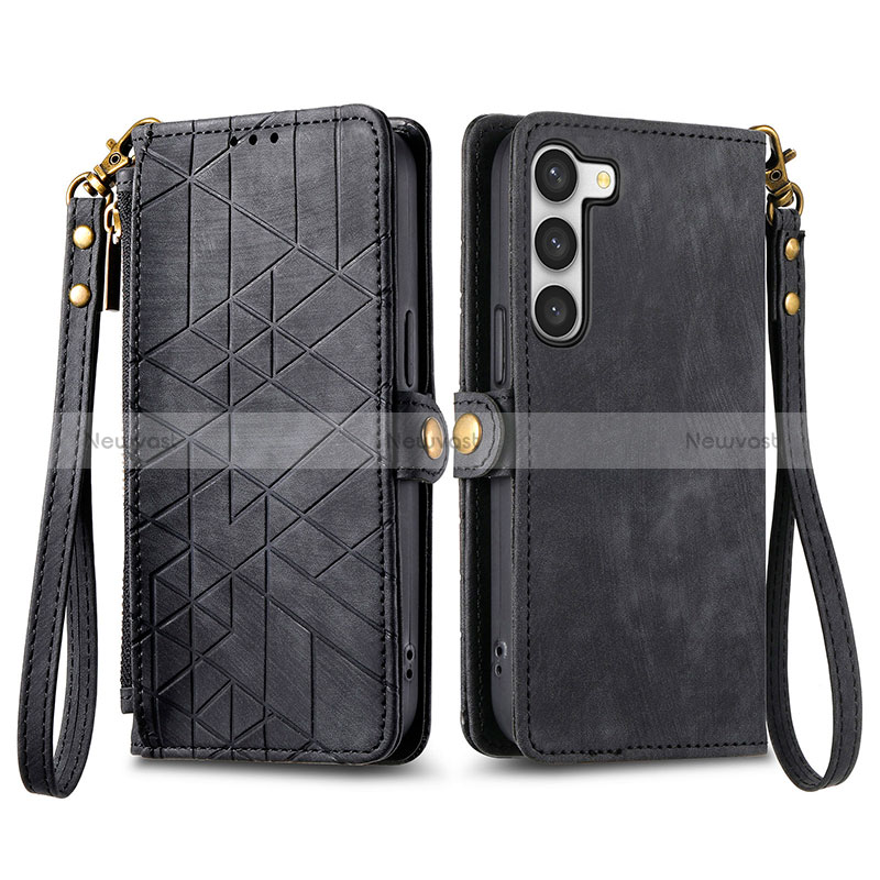 Leather Case Stands Flip Cover Holder S17D for Samsung Galaxy S22 5G