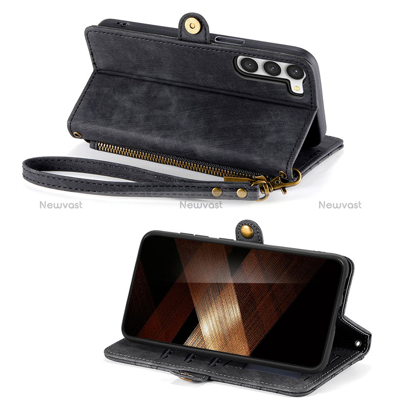 Leather Case Stands Flip Cover Holder S17D for Samsung Galaxy S24 5G